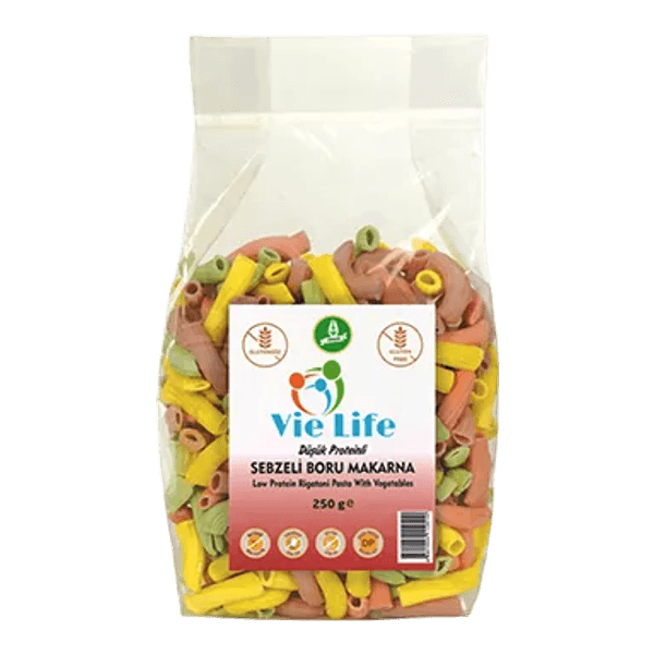 Vie Life Düşük Proteinli Sebzeli Boru Makarna 250 gr