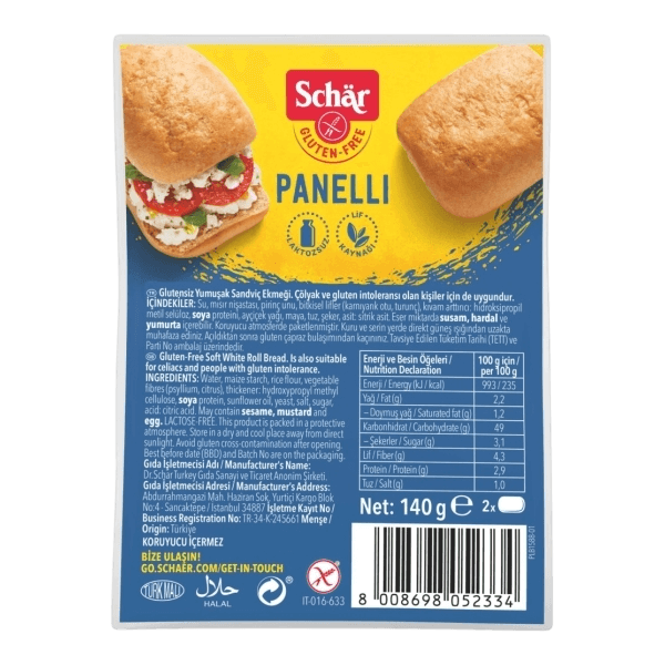 Schar Panelli Glutensiz Sandviç Ekmek 140 gr