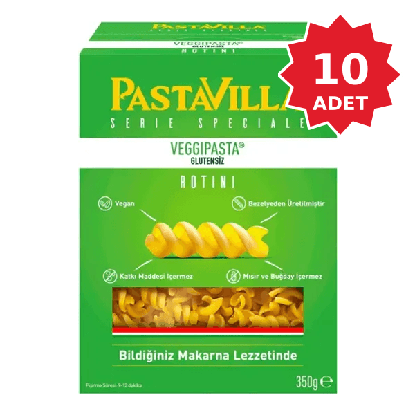 10 Adet Pastavilla Veggi Glutensiz Makarna 350 gr